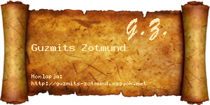 Guzmits Zotmund névjegykártya